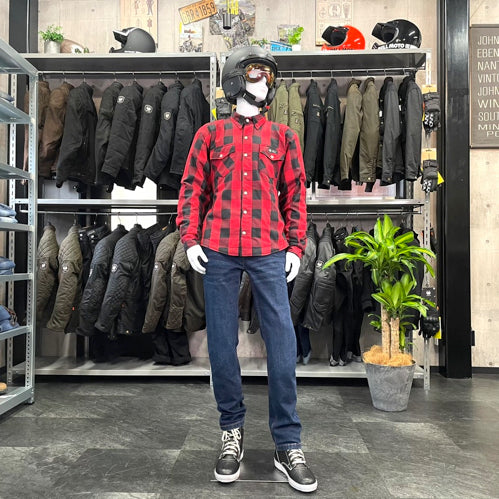 ライディングシャツジャケット "Axe Protective Shirt"【レッド】