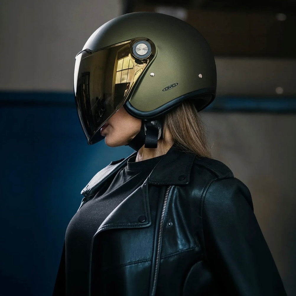 DMD ジェットヘルメット【P1 シリーズ】 ”OLIVE GOLD” 装飾品