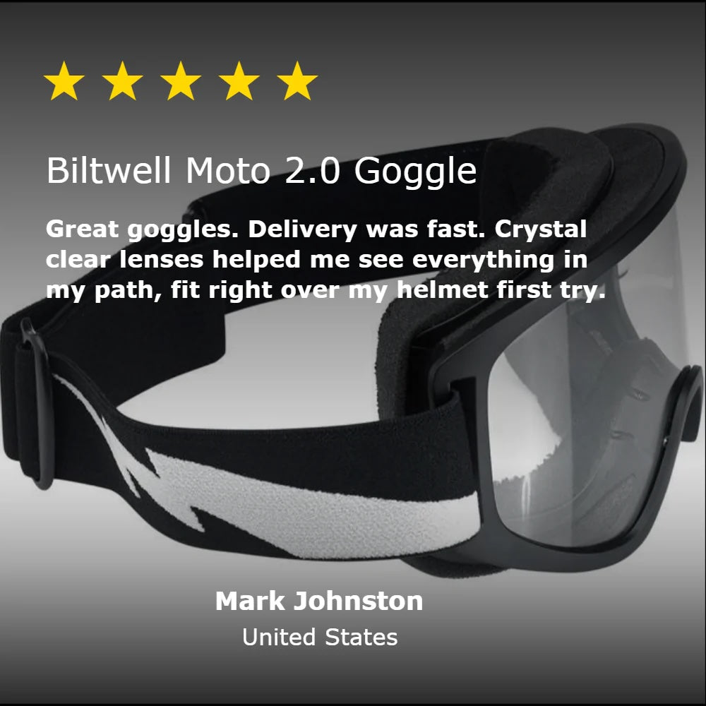Biltwell ビルトウェル MOTO2.0 ゴーグル ボルト ブラック "Bolts Black"