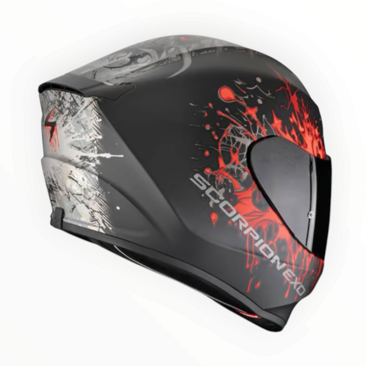 SCORPION(スコーピオン)EXO-391 Wolf helmet フルフェイスヘルメット【Black/Silver/Red】装飾品