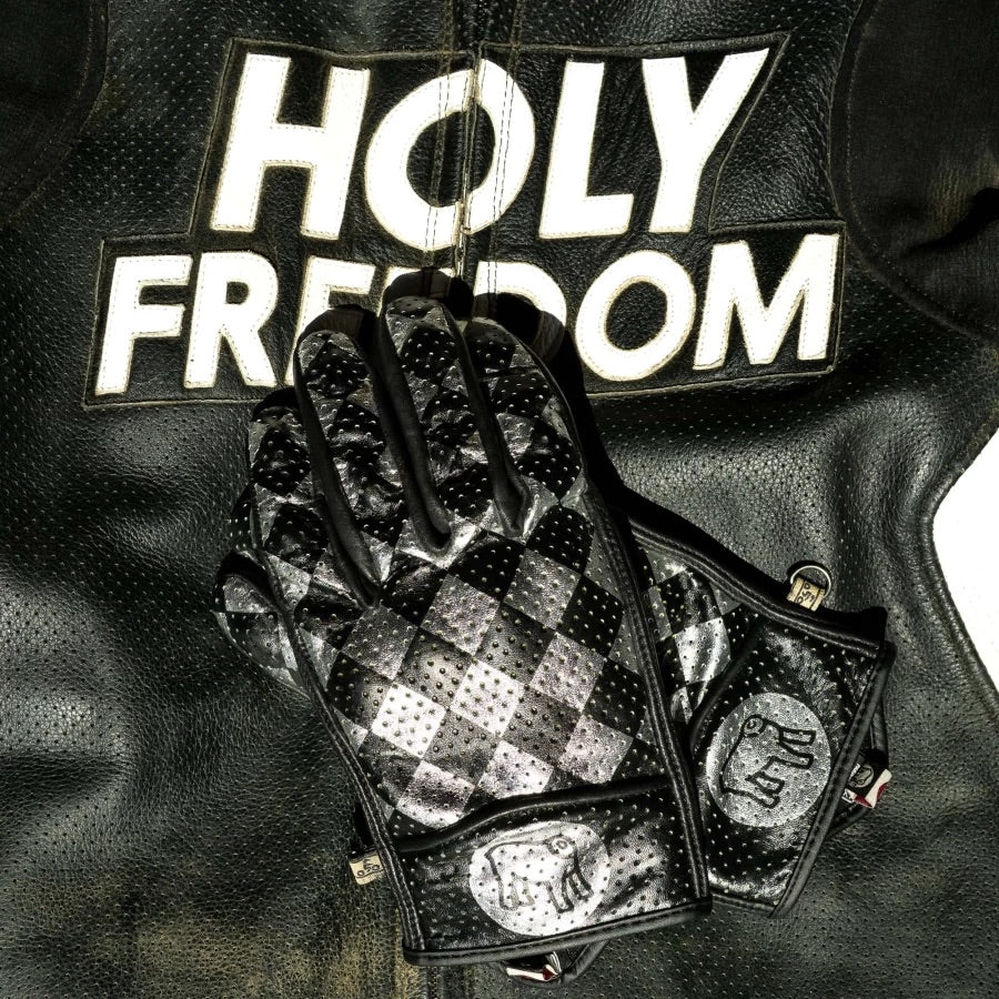 HOLYFREEDOM ホーリーフリーダム パンチングレザーグローブ "BULLIT TOTEM GLOVES" 【シルバー】