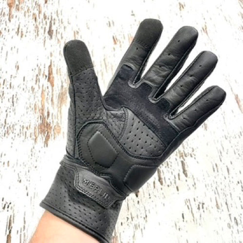 MERLIN マーリン パンチングレザーグローブ ”Legacy Leather D3O Glove” 【ブラック】