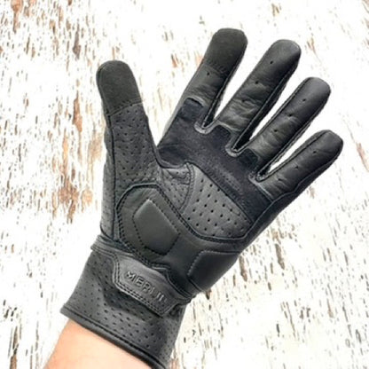 MERLIN マーリン パンチングレザーグローブ ”Legacy Leather D3O Glove” 【ブラック】
