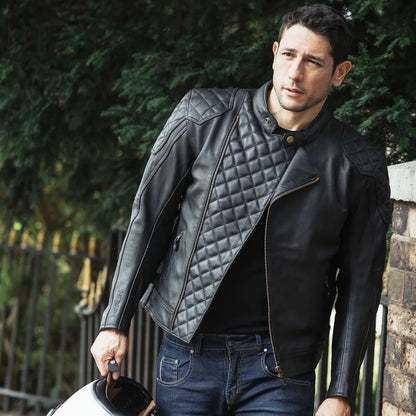 MERLIN マーリン レザージャケット "CHESTER CAFE D3O LEATHER JACKET" 【ブラック】ワックス加工牛革
