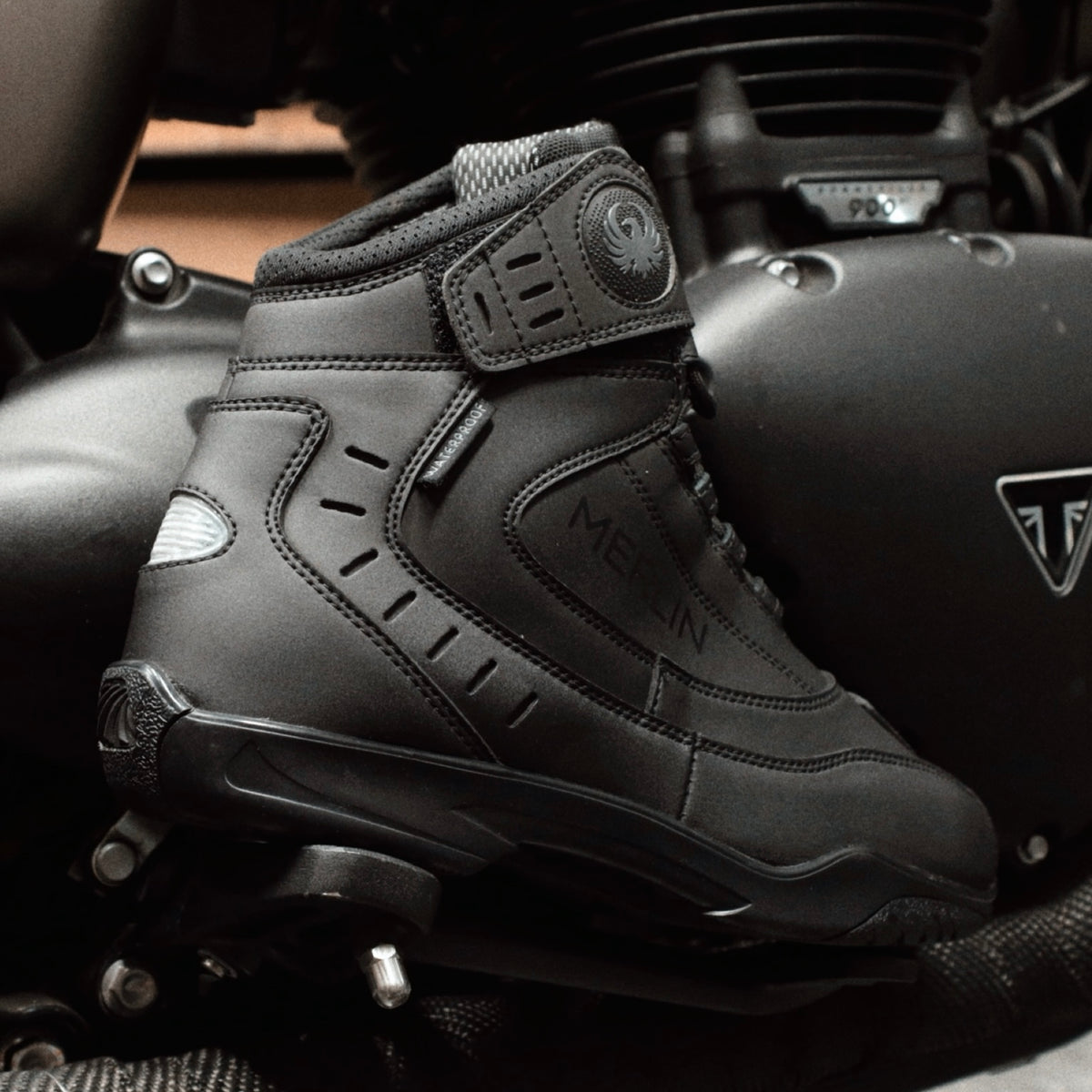 完全防水 レザーショートブーツ  ”Street Waterproof Boot” 【ブラック】