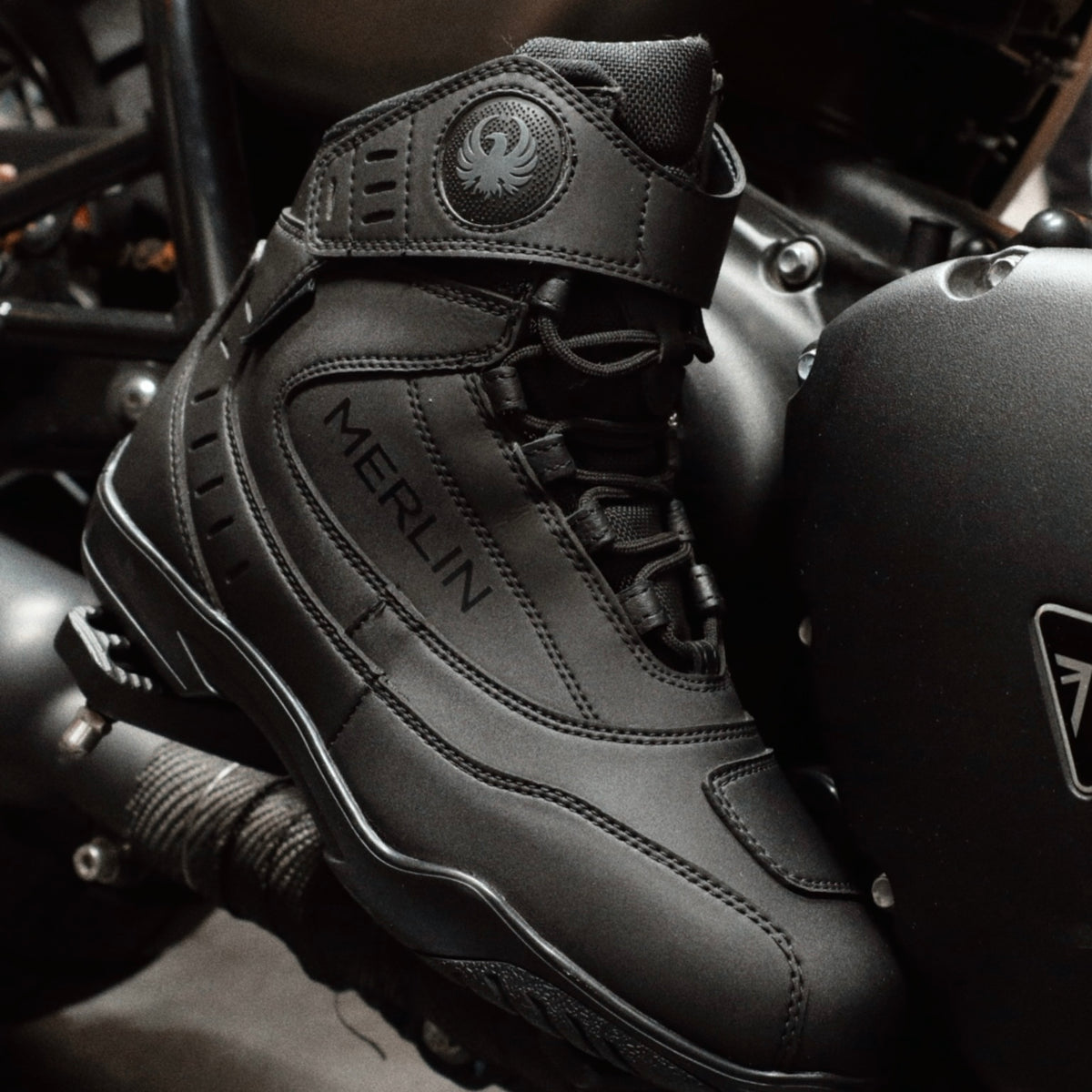 完全防水 レザーショートブーツ  ”Street Waterproof Boot” 【ブラック】