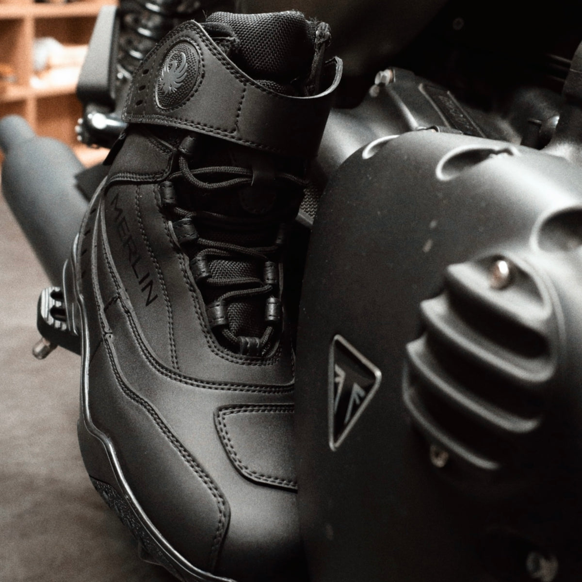 完全防水 レザーショートブーツ  ”Street Waterproof Boot” 【ブラック】