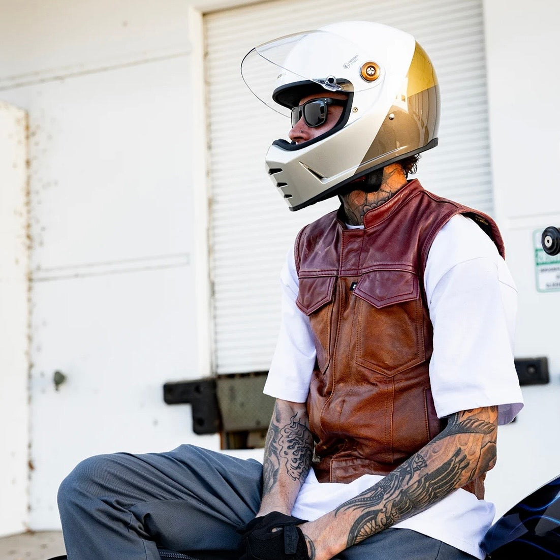 Biltwell ビルトウェル "Lane Splitter" フルフェイスヘルメット Intersection Gold Silver Bronze【装飾品】