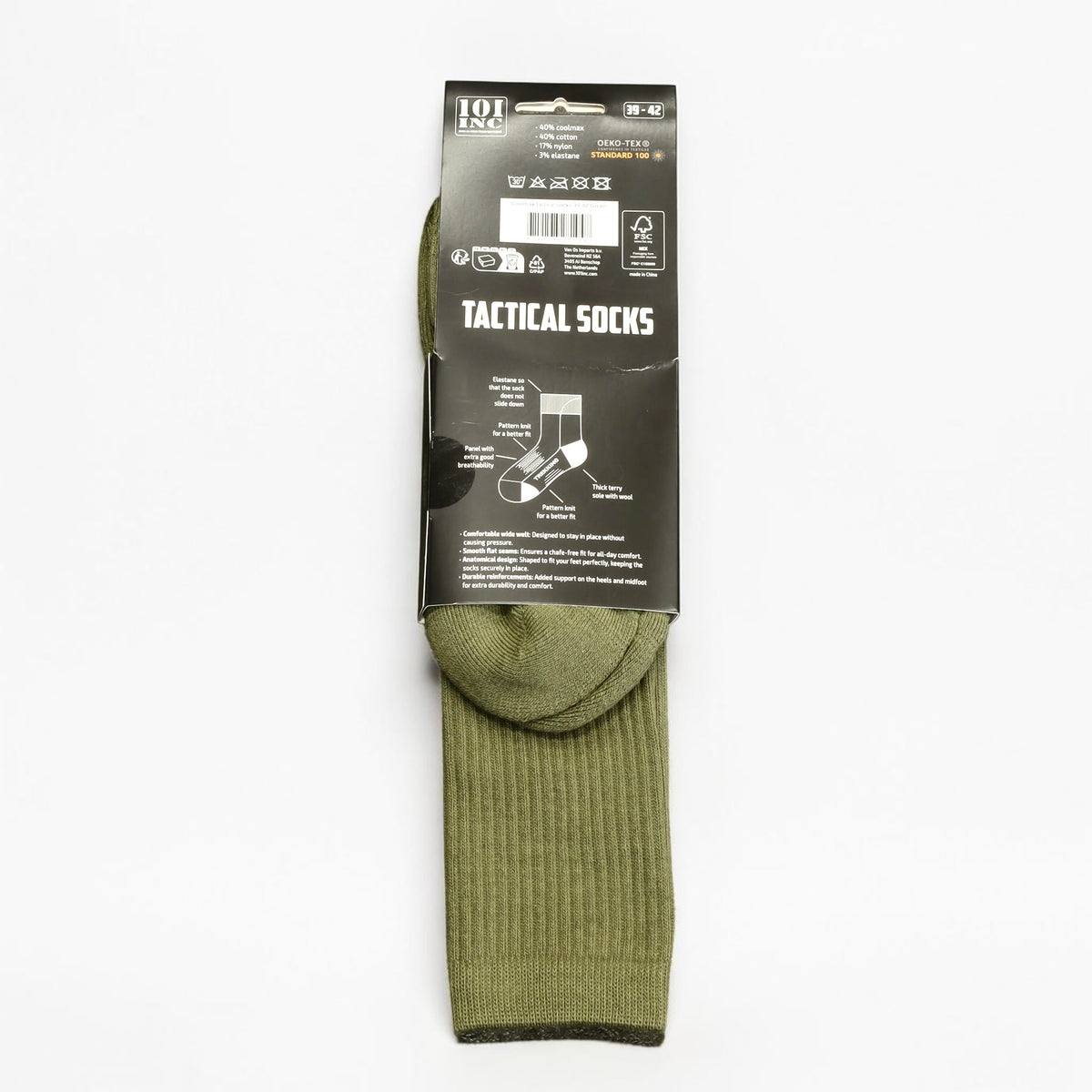 夏用ソックス Coolmax使用 軍モノ "TACTICAL SOCKS" 【グリーン】