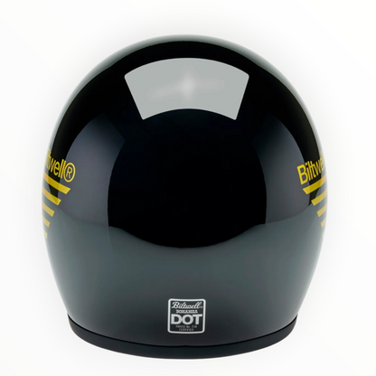Biltwell ビルトウェル ”BONANZA" ジェットヘルメット Lightspeed Gloss Black / Orange / Yellow【装飾品】
