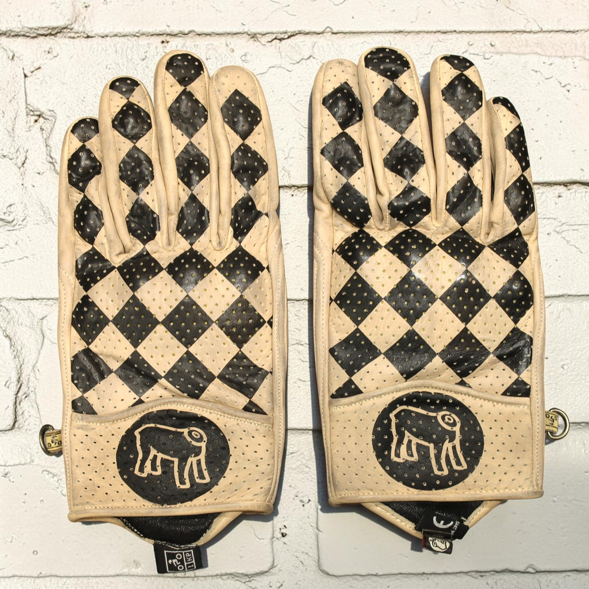 HOLYFREEDOM ホーリーフリーダム パンチングレザーグローブ "BULLIT WORKER GLOVES" 【ベージュ/ブラック】
