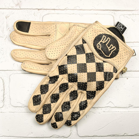 HOLYFREEDOM ホーリーフリーダム パンチングレザーグローブ "BULLIT WORKER GLOVES" 【ベージュ/ブラック】