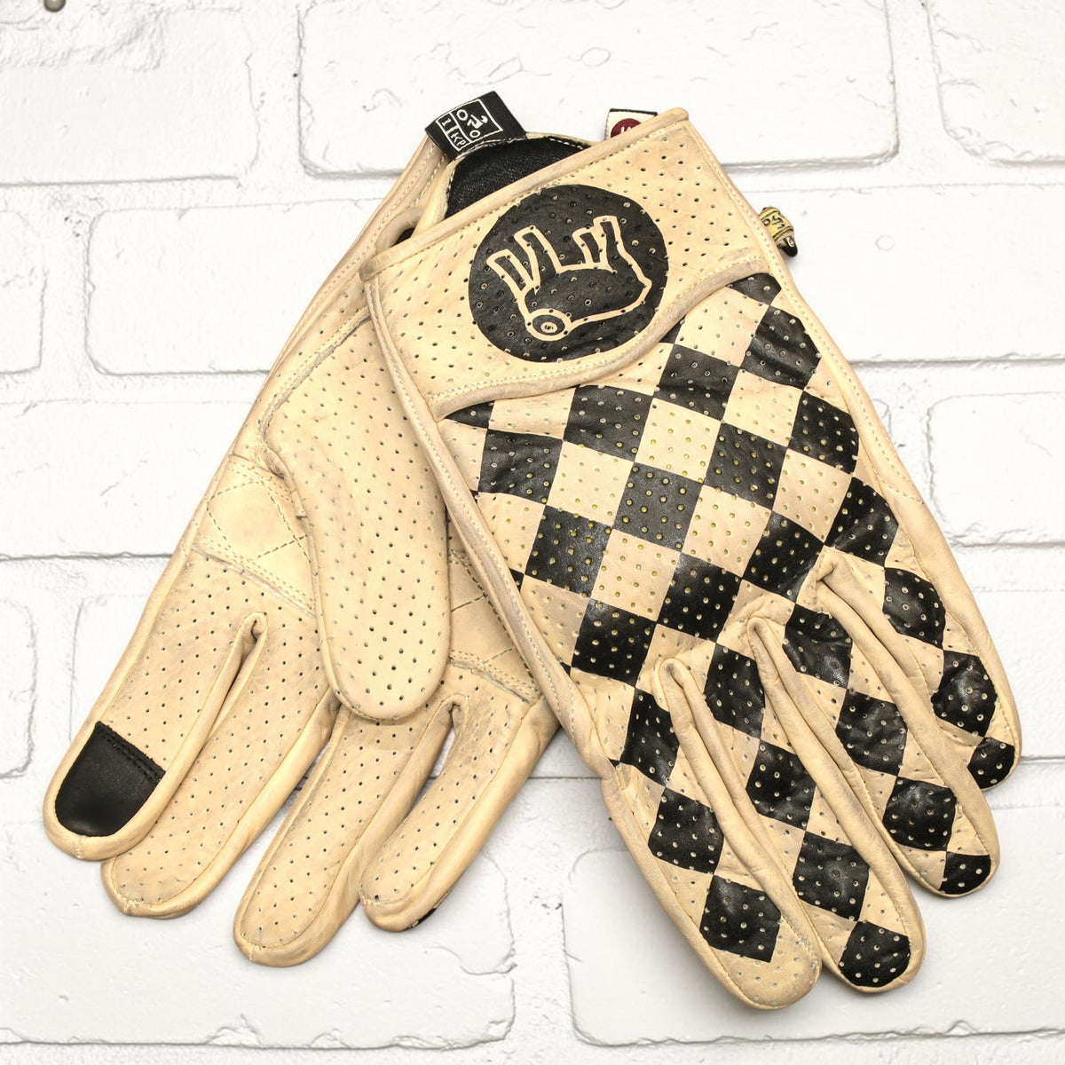 HOLYFREEDOM ホーリーフリーダム パンチングレザーグローブ "BULLIT WORKER GLOVES" 【ベージュ/ブラック】