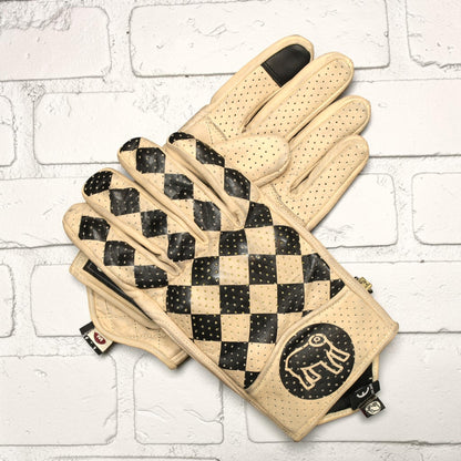 HOLYFREEDOM ホーリーフリーダム パンチングレザーグローブ "BULLIT WORKER GLOVES" 【ベージュ/ブラック】