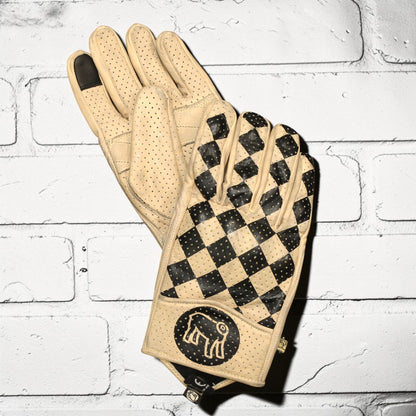 HOLYFREEDOM ホーリーフリーダム パンチングレザーグローブ "BULLIT WORKER GLOVES" 【ベージュ/ブラック】