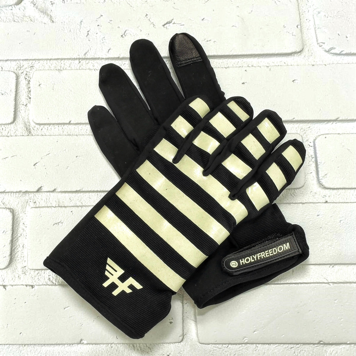 HolyFreedom ホーリーフリーダム テキスタイルグローブ ボーダー ブラック/オフホワイト 【ST.QUENTIN LIGHT GLOVES】