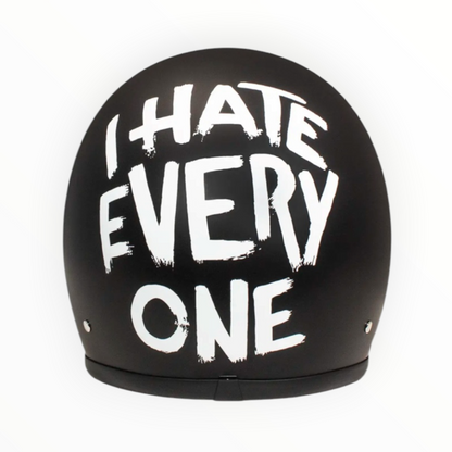 DMD ジェットヘルメット【RETROシリーズ】　”I HATE EVERYONE”  装飾品
