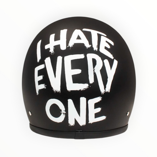 DMD ジェットヘルメット【RETROシリーズ】　”I HATE EVERYONE”  装飾品