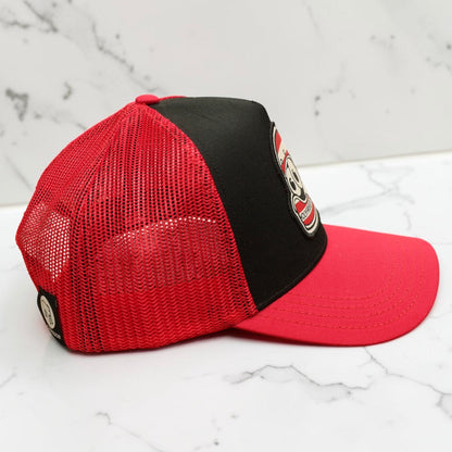 HOLYFREEDOM （ホーリーフリーダム）メッシュキャップ "HELMET CAP" ブラック/レッド