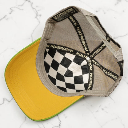 HOLYFREEDOM （ホーリーフリーダム）メッシュキャップ "EVERGREEN CAP" グリーン/グレー
