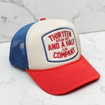 13 1/2 （サーティー アンド ア ハーフ）メッシュキャップ ”Outlaw club trucker cap"