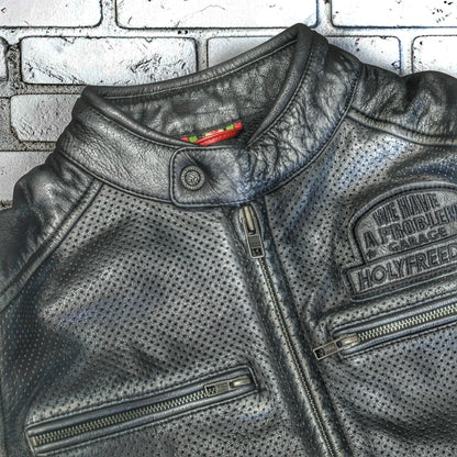 HOLYFREEDOM（ホーリーフリーダム）パンチングレザージャケット　”ZERO SUMMER BLACK JACKET”　【ブラック】