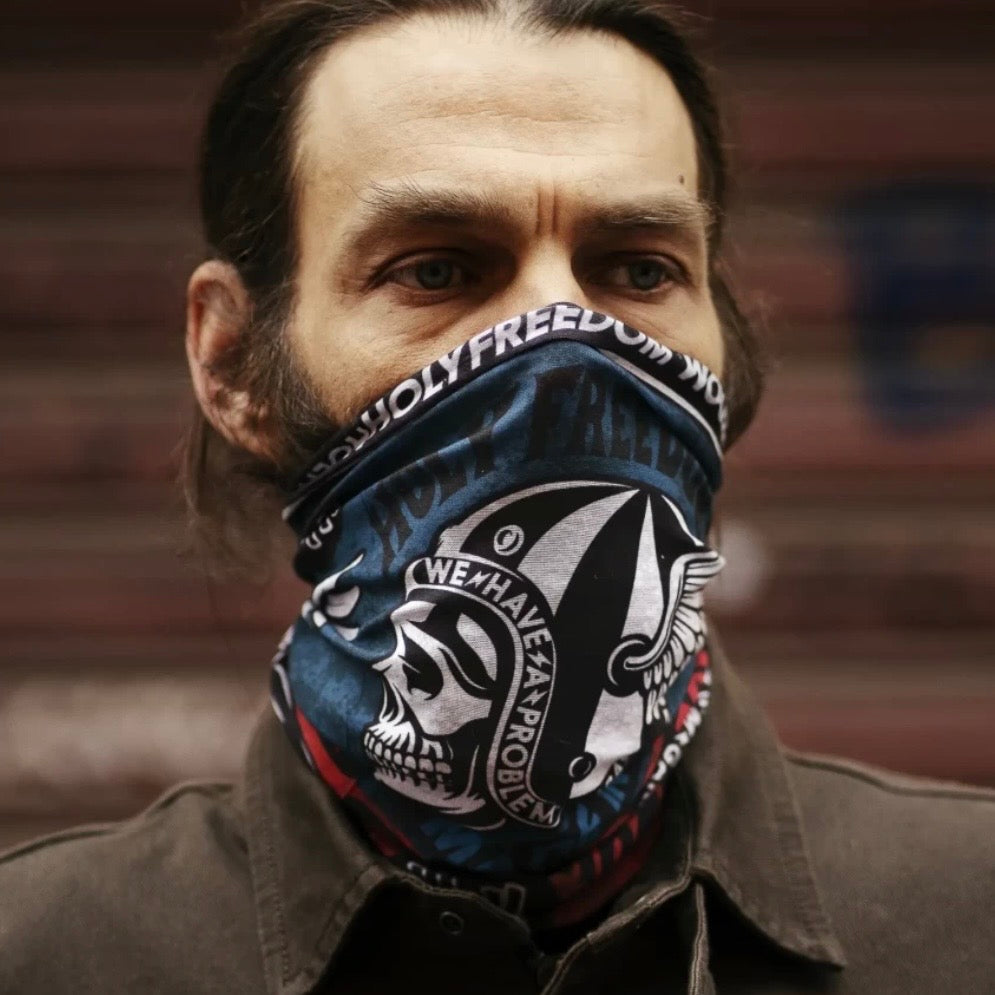 HOLYFREEDOM （ホーリーフリーダム）ネックチューブ "MULTI FUNCTION TUBULAR -SIR POKER SKULL 2805" 【Primaloft】