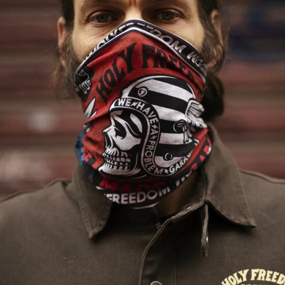 HOLYFREEDOM （ホーリーフリーダム）ネックチューブ "MULTI FUNCTION TUBULAR -SIR POKER SKULL 2805" 【Primaloft】