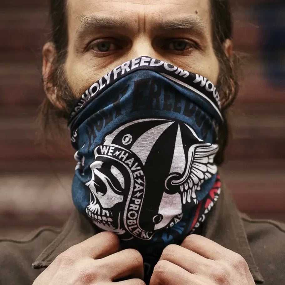 HOLYFREEDOM （ホーリーフリーダム）ネックチューブ "MULTI FUNCTION TUBULAR -SIR POKER SKULL 2805" 【Primaloft】