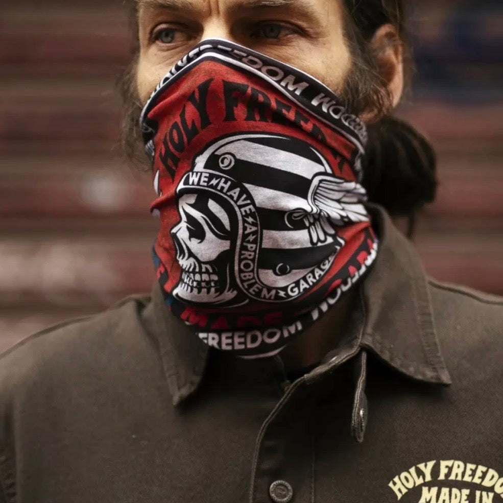 HOLYFREEDOM （ホーリーフリーダム）ネックチューブ "MULTI FUNCTION TUBULAR -SIR POKER SKULL 2805" 【Primaloft】