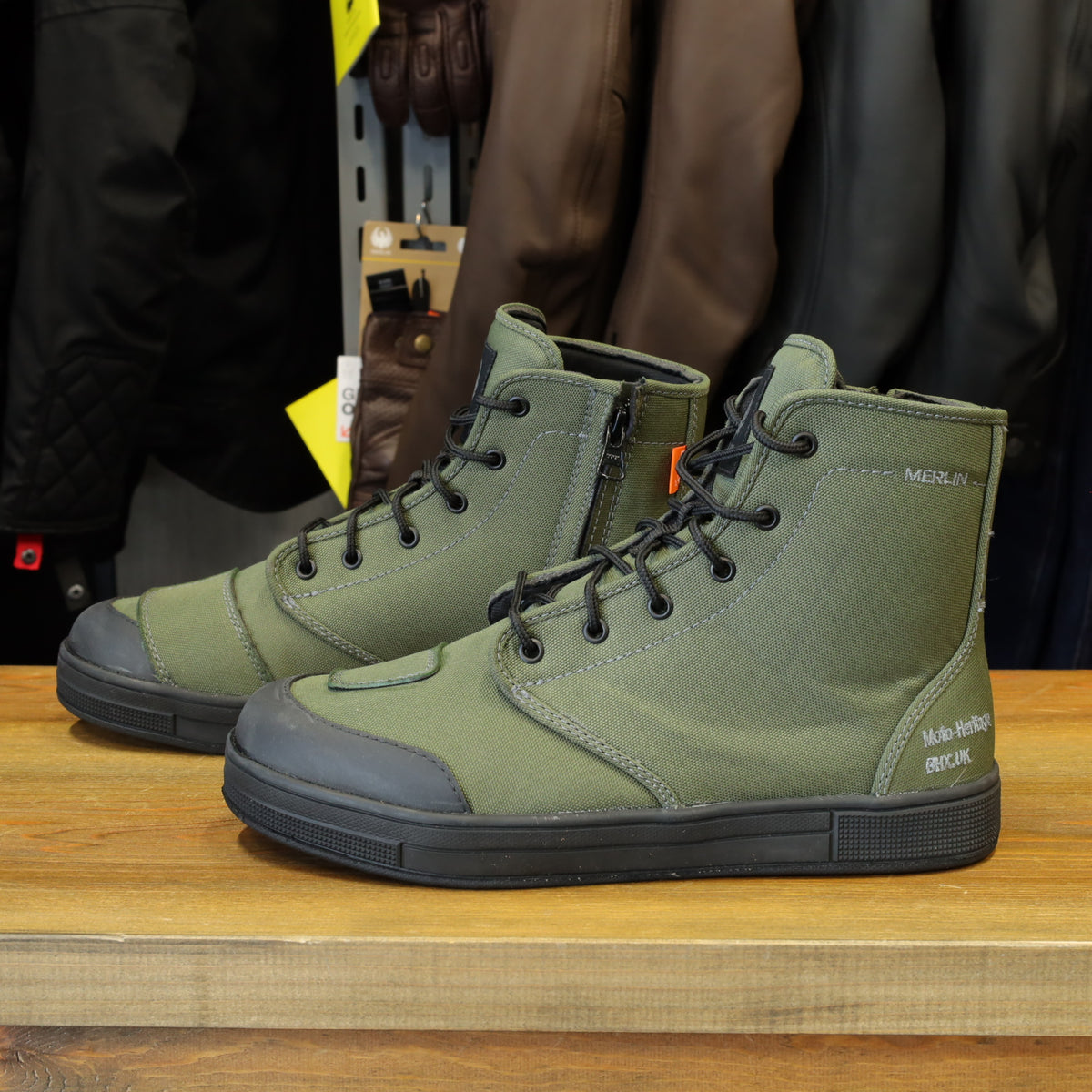 MERLIN マーリン ライディングシューズ "Knots Canvas D3O Boot" 【オリーブ】