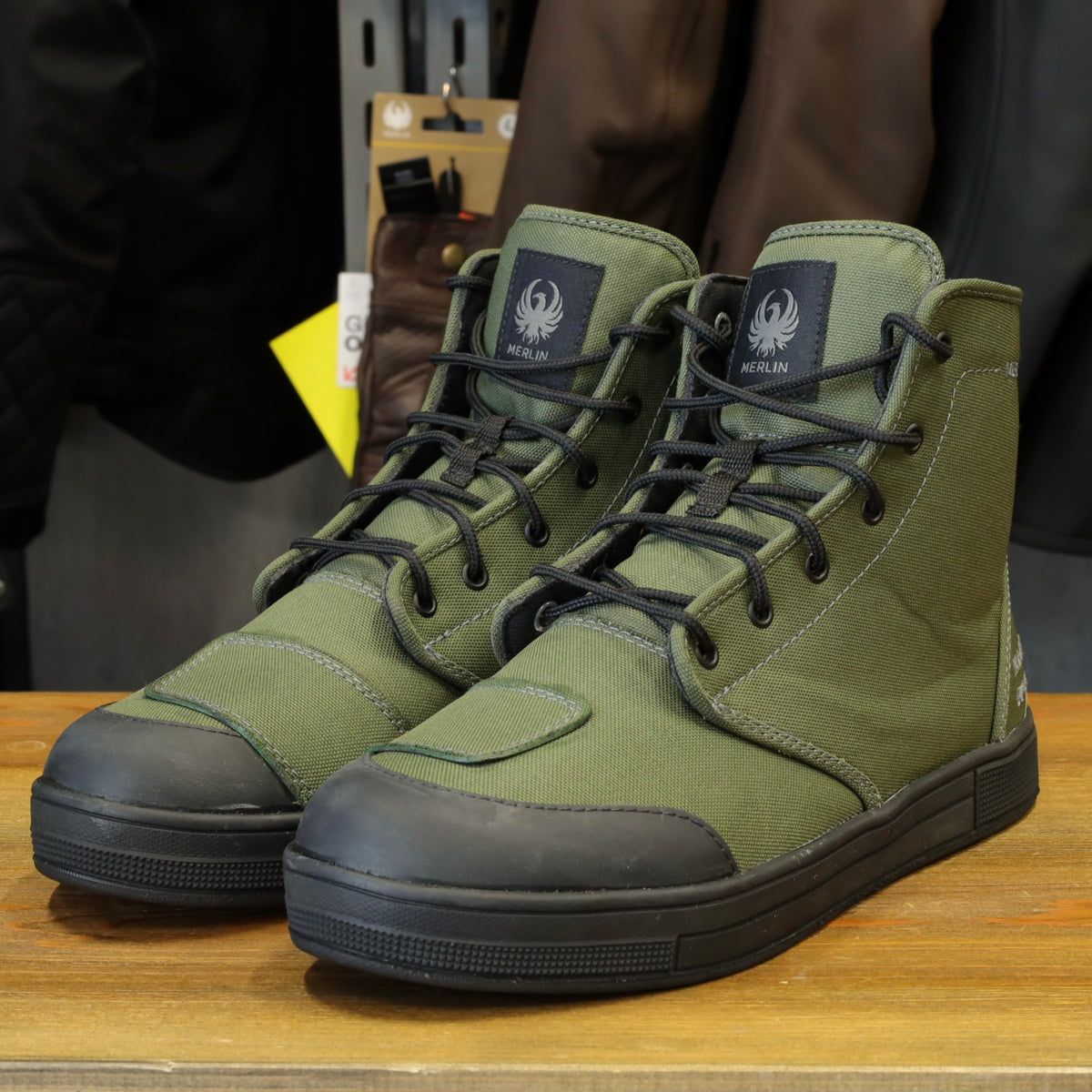 MERLIN マーリン ライディングシューズ "Knots Canvas D3O Boot" 【オリーブ】