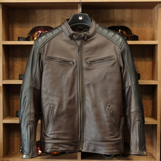 レザージャケット "Chase II D3O Perforated Jacket"【ブラウン/ブラック】