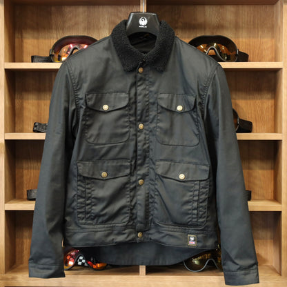 ワックスコットン フライトジャケット 【ブラック】　"Millington D3O Borg Jacket"