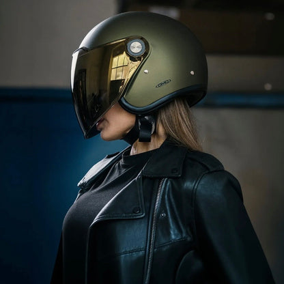 DMD ジェットヘルメット【P1 シリーズ】　”OLIVE GOLD”  装飾品