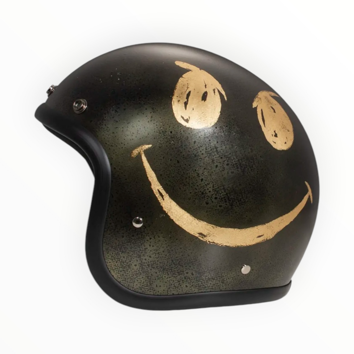 DMD ジェットヘルメット【HANDMMADE RETROシリーズ】　”SMILE GOLD LEAF”  装飾品