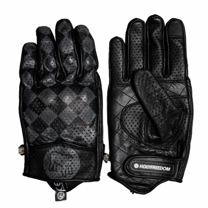 HOLYFREEDOM ホーリーフリーダム パンチングレザーグローブ "BULLIT GREY GLOVES 2026" 【グレー/ブラック】