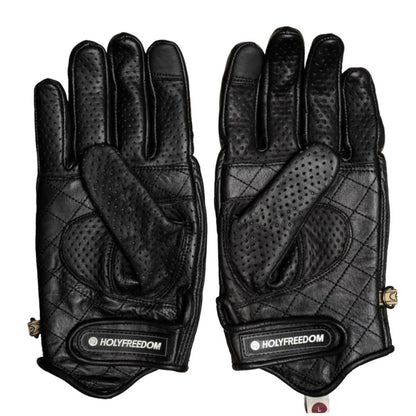 HOLYFREEDOM ホーリーフリーダム パンチングレザーグローブ "BULLIT GREY GLOVES 2026" 【グレー/ブラック】