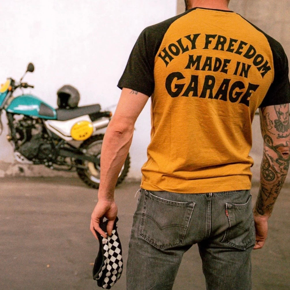 HOLYFREEDOM（ホーリーフリーダム）半袖Tシャツ "SHOELES JOE T-SHIRT" 【イエロー/ブラック】
