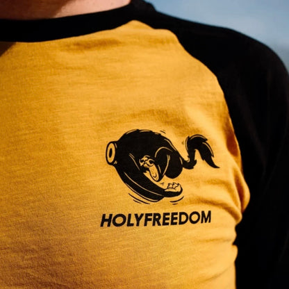 HOLYFREEDOM（ホーリーフリーダム）半袖Tシャツ "SHOELES JOE T-SHIRT" 【イエロー/ブラック】
