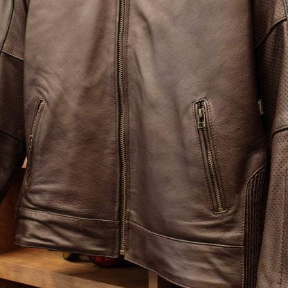 レザージャケット "Chase II D3O Perforated Jacket"【ブラウン/ブラック】