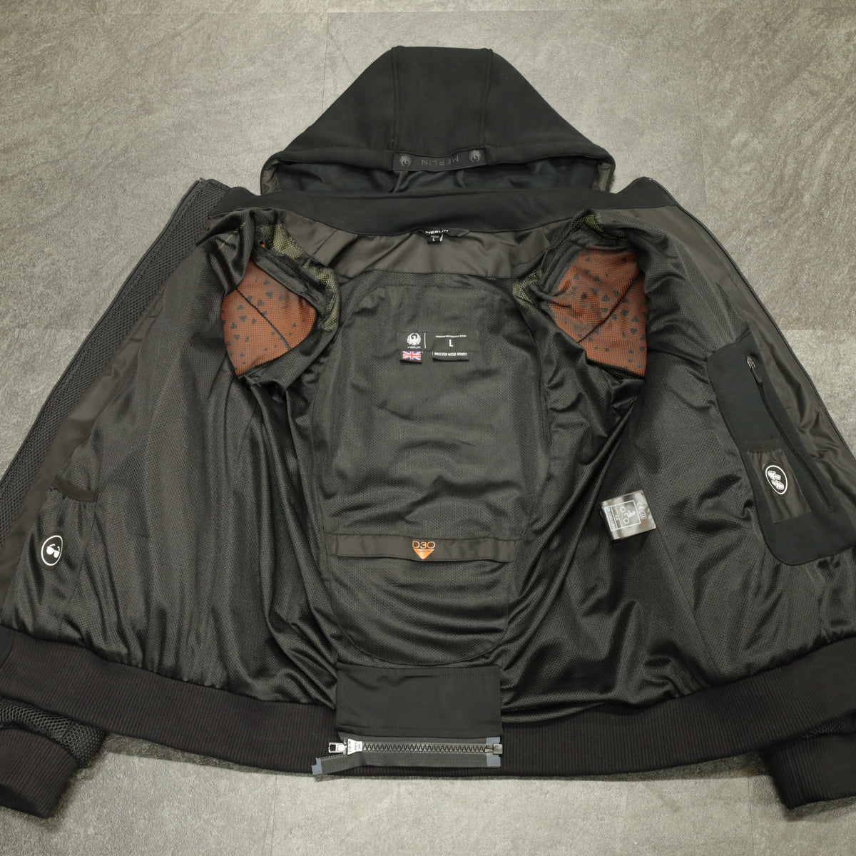 MERLIN マーリン ライディングメッシュパーカー ”Brecken D3O Air Mesh Hoody” 【ブラック】