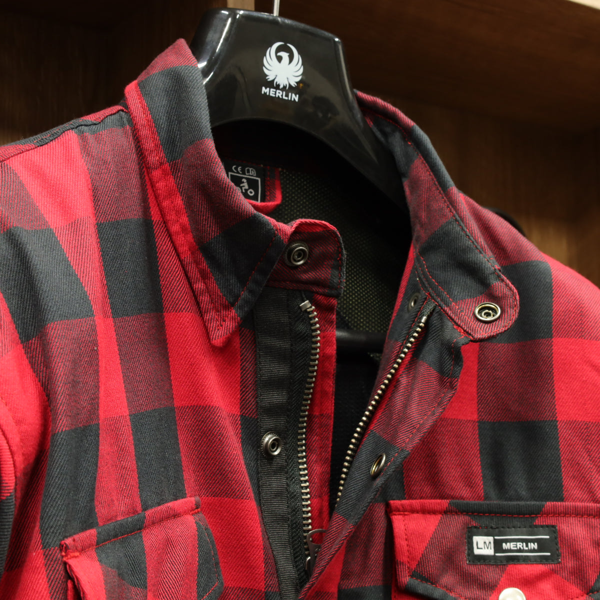 ライディングシャツジャケット  "Axe Protective Shirt"【レッド】