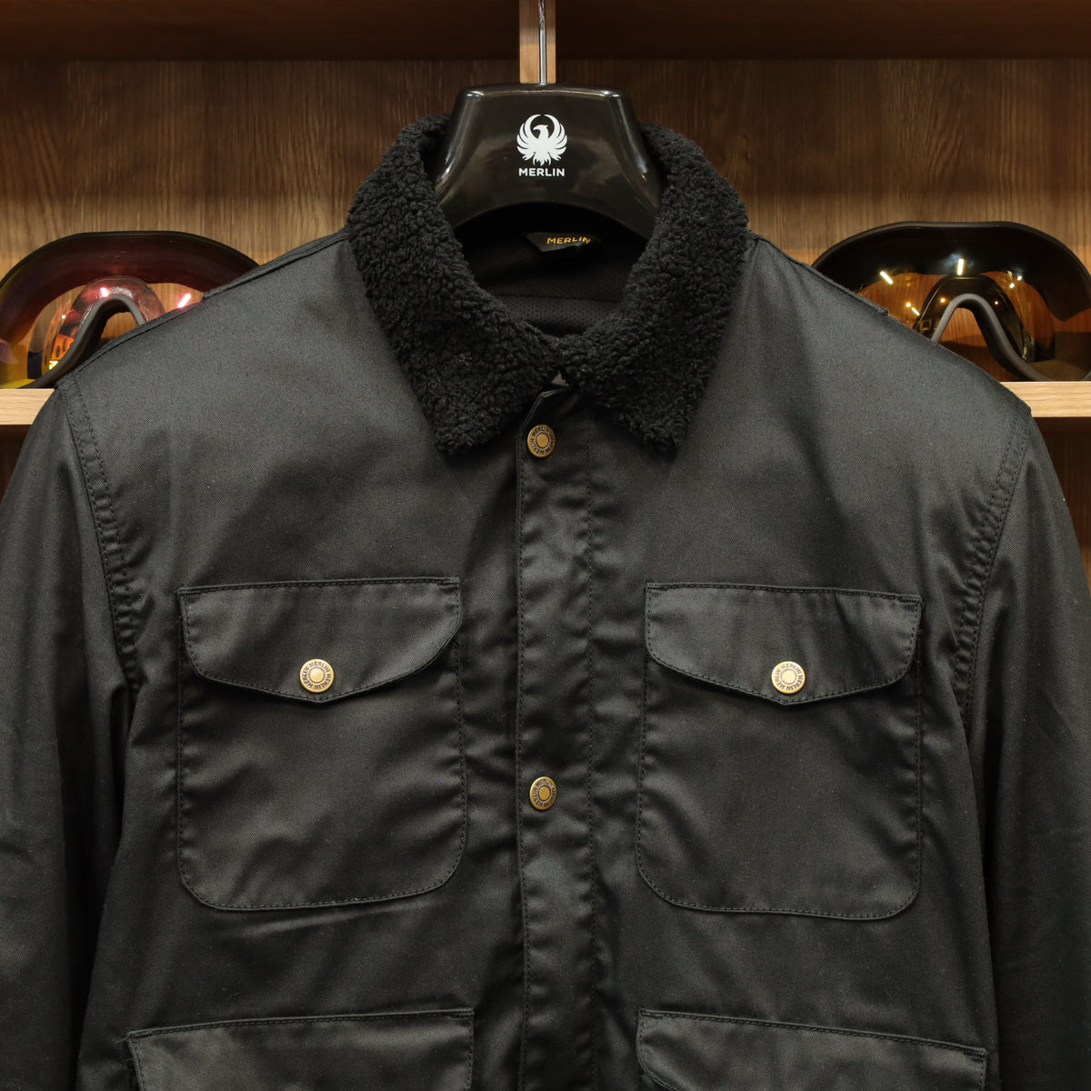 ワックスコットン フライトジャケット 【ブラック】　"Millington D3O Borg Jacket"