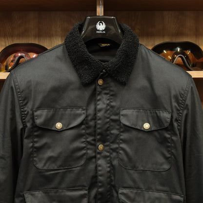 ワックスコットン フライトジャケット 【ブラック】　"Millington D3O Borg Jacket"