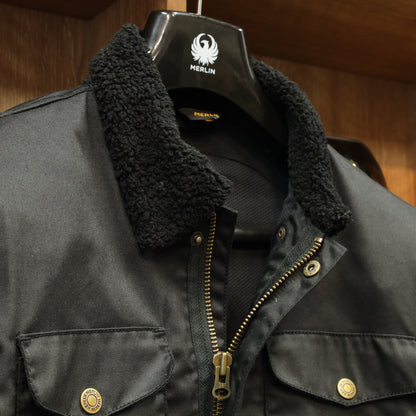 ワックスコットン フライトジャケット 【ブラック】　"Millington D3O Borg Jacket"