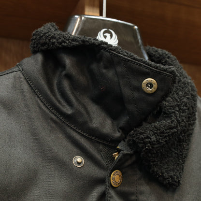 ワックスコットン フライトジャケット 【ブラック】　"Millington D3O Borg Jacket"