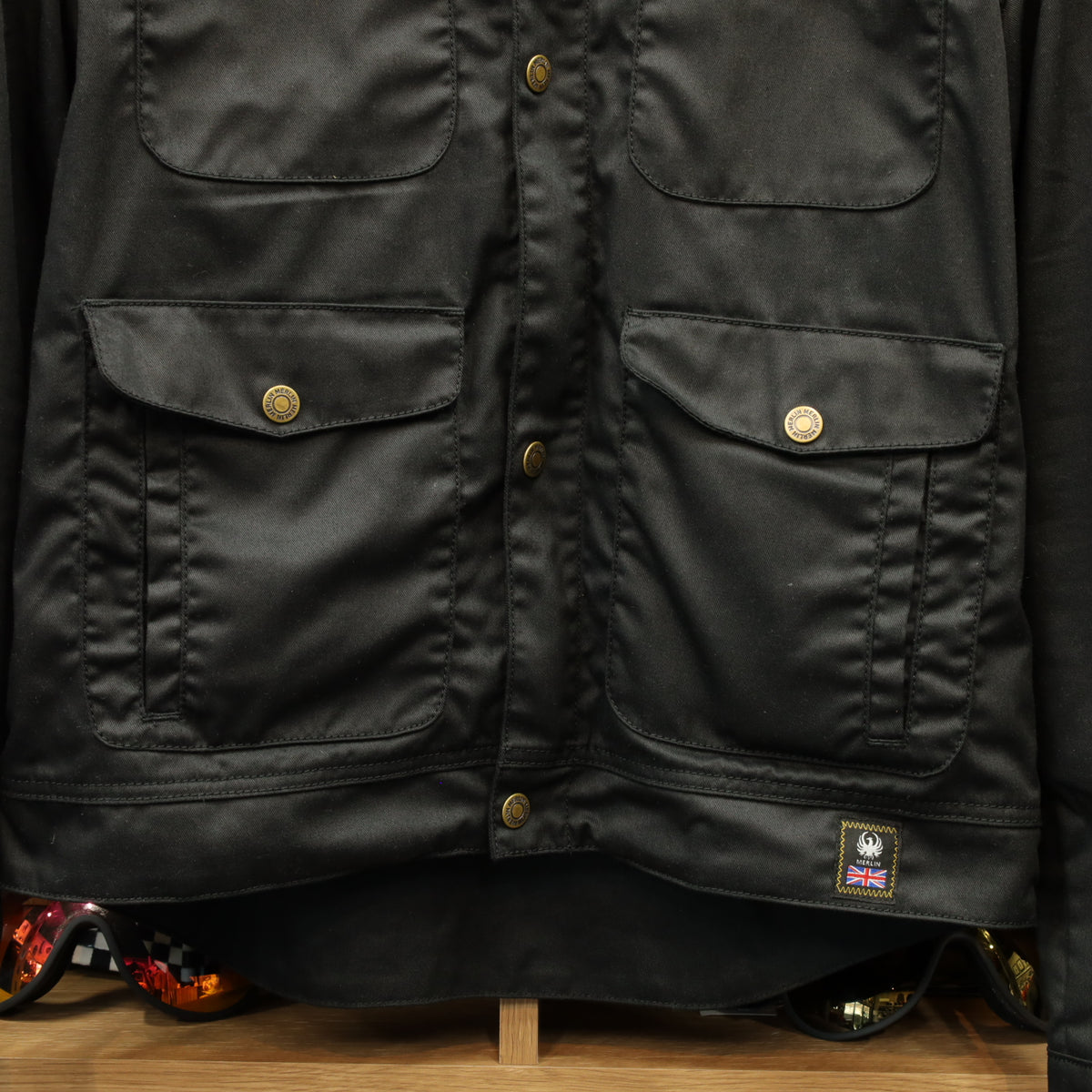 ワックスコットン フライトジャケット 【ブラック】　"Millington D3O Borg Jacket"