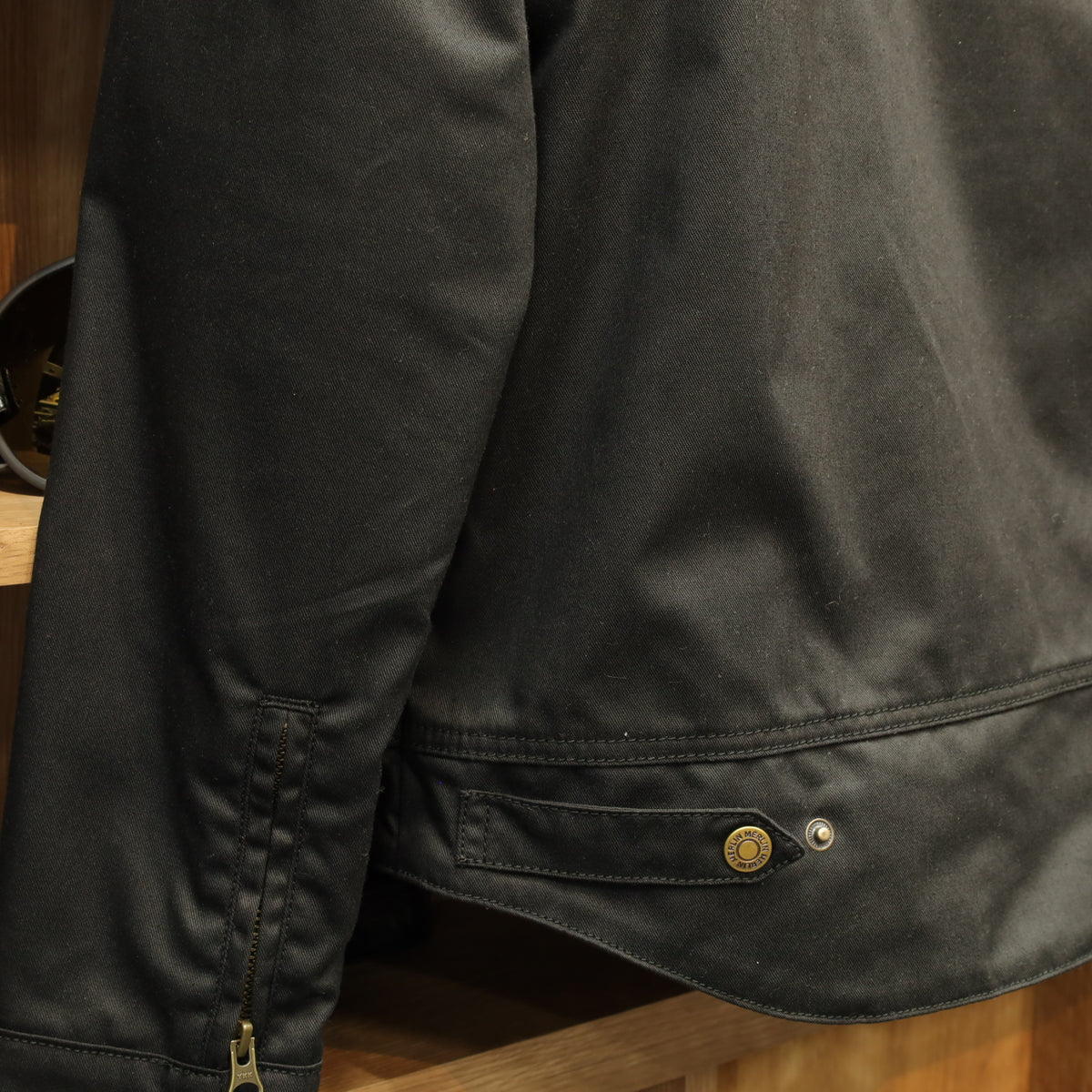 ワックスコットン フライトジャケット 【ブラック】　"Millington D3O Borg Jacket"