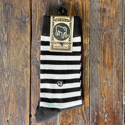 HOLYFREEDOM（ホーリーフリーダム）メンズ ソックス "ST. QUENTIN SOX" 【ホワイト/ブラック】
